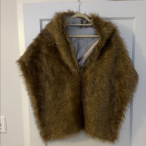 Faux Fur Brown Shawl